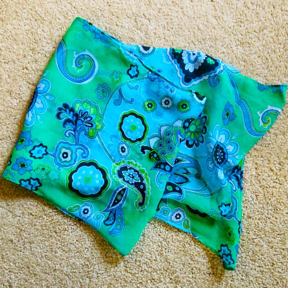 Paisley and Floral Silk Scarf ~ Vintage